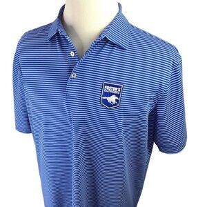 Peter Millar Summer Comfort Foster's Outriders Polo Size L Golf Short Sleeve WI